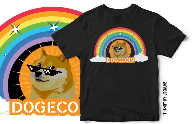 Dogecoin Rainbow t shirt design