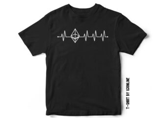 Ethereum Coin Heartbeat T-Shirt Design – Cryptocurrency Design