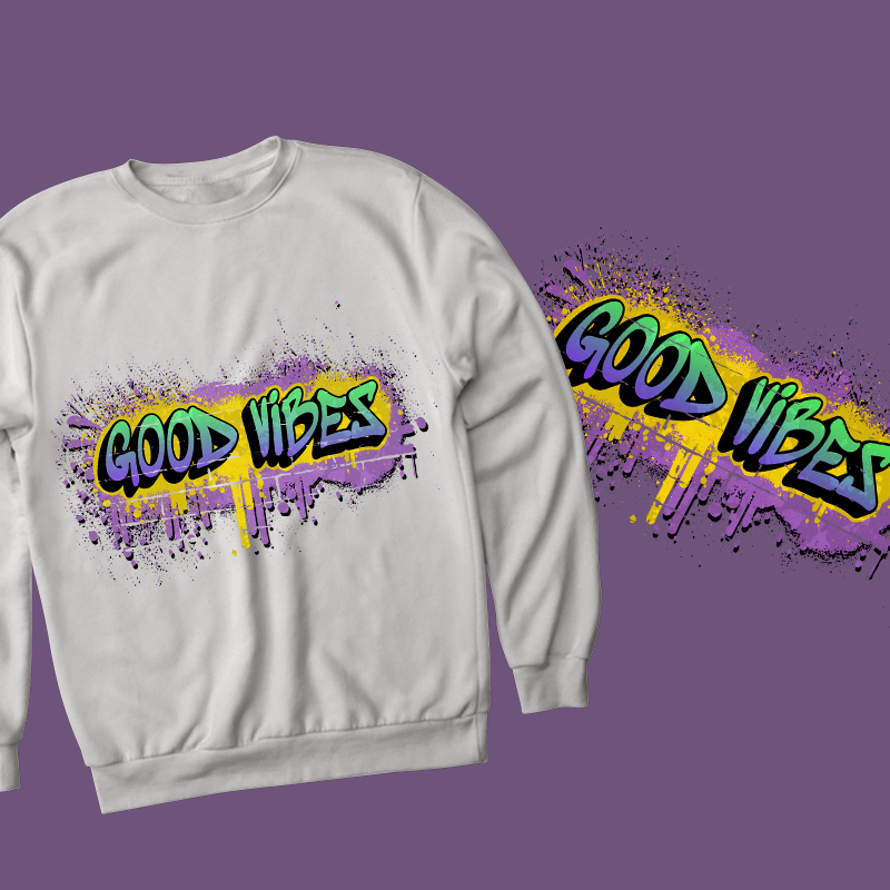Good vibes – t-shirt design – Good vibes – t-shirt design – PSD – Good vibes – t-shirt design – PNG