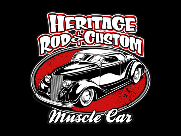 Heritage rod custom graphic t shirt