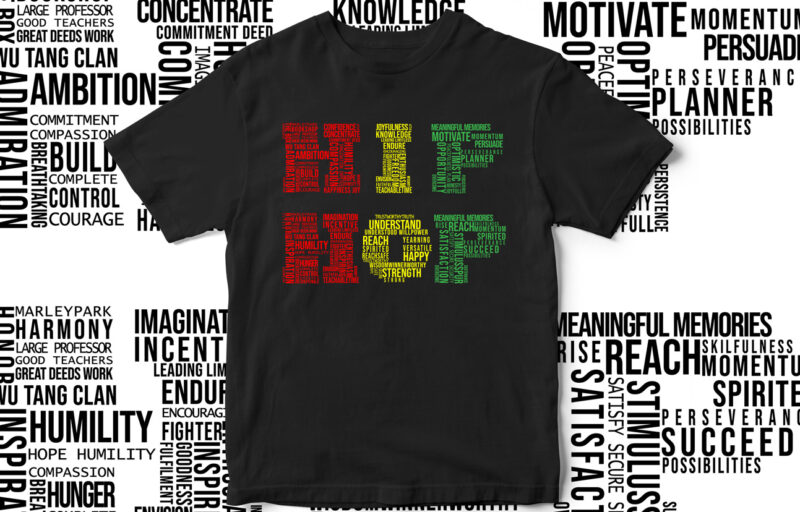 HipHop – Hip hop Music – Word Cloud T Shirt Design