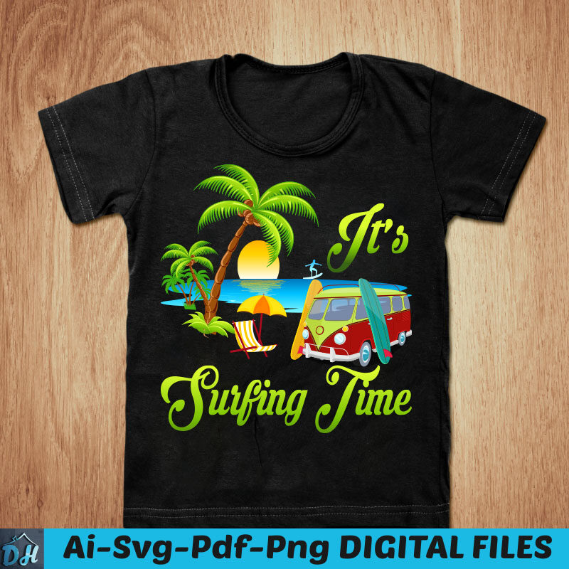 It’s Surfing Time t-shirt design, Summer shirt, Surfing shirt, Summer surfing tshirt, funny surfing tshirt, Surfing sweatshirts & hoodies, Summer tees
