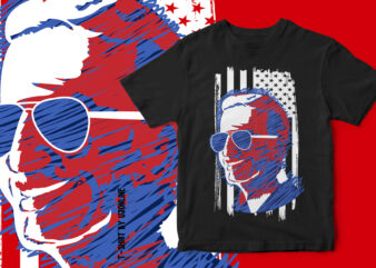 Joe Biden Portrait with American Grunge Flag – T-Shirt Design