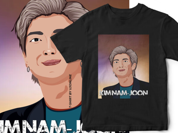 Kim nam-joon vector portrait – bts t-shirt design – bts fan art