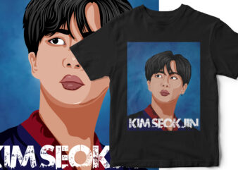 Kim Seokjin Vector portrait – BTS Member – T-Shirt Design for BTS Fans
