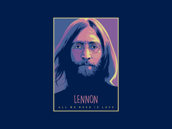 Lennon t shirt vector graphic