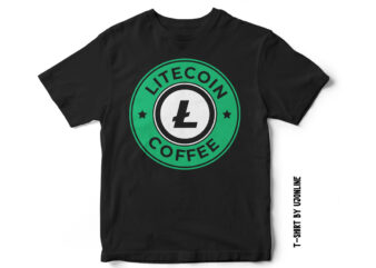 Litecoin Coffee T-Shirt Design – Parody Design – Cryptocurrency Design