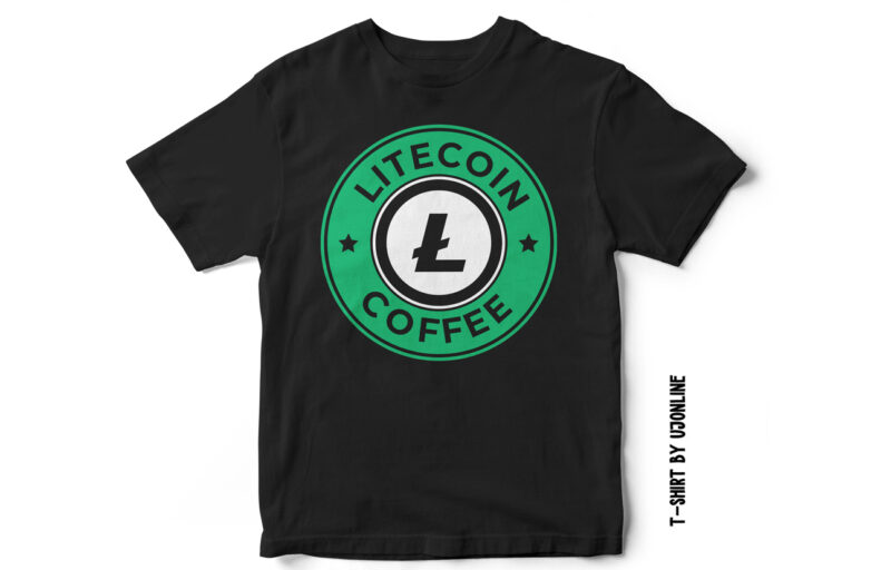 Litecoin Coffee T-Shirt Design – Parody Design – Cryptocurrency Design