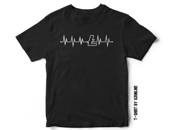 Litecoin heartbeat – cryptocurrency t-shirt design – litecoin svg