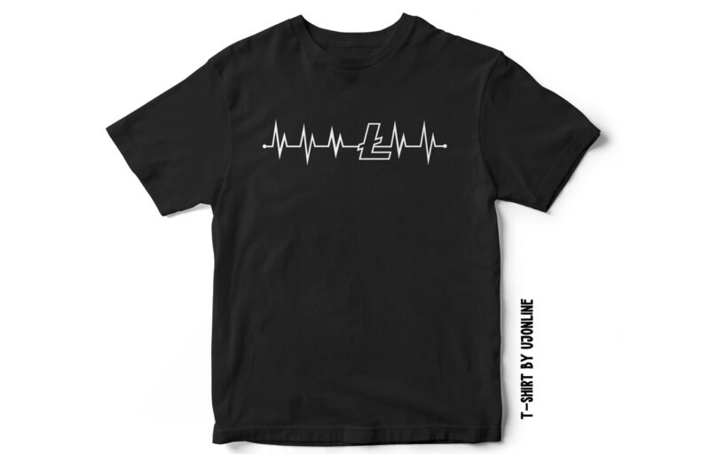 Litecoin heartbeat – cryptocurrency t-shirt design – Litecoin svg