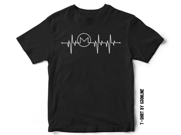 Monero heartbeat – cryptocurrency t-shirt design – monero svg