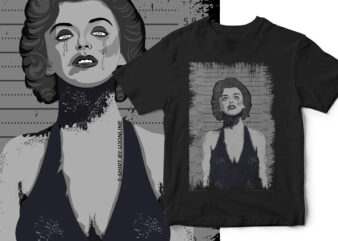 Marilyn Monroe Halloween Portrait Horror T-Shirt Design