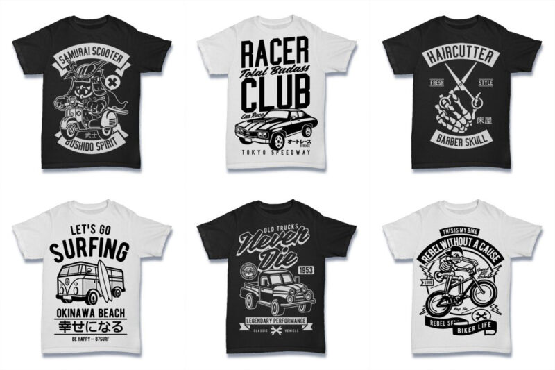 850 Tshirt Designs Retro MEGA BUNDLE