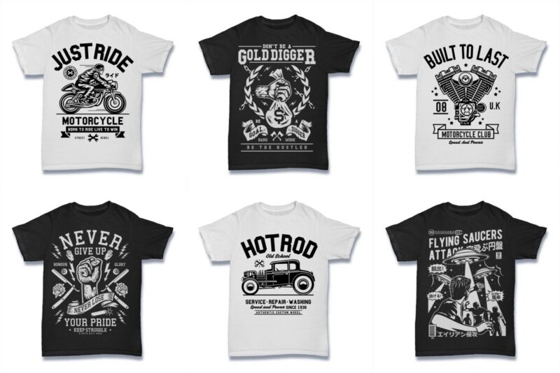 850 Tshirt Designs Retro MEGA BUNDLE