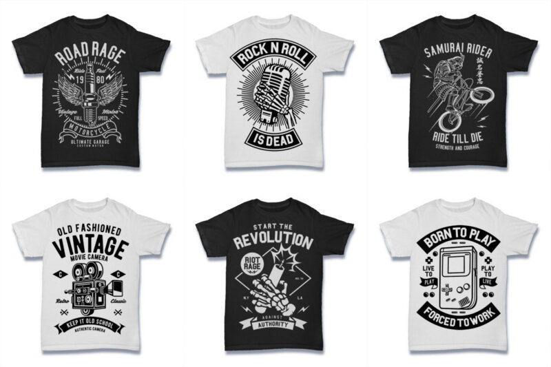 850 Tshirt Designs Retro MEGA BUNDLE