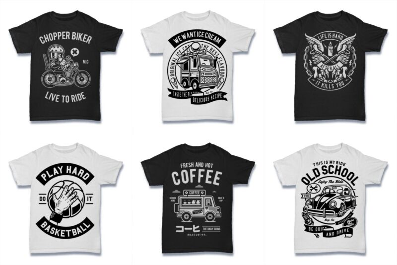 850 Tshirt Designs Retro MEGA BUNDLE