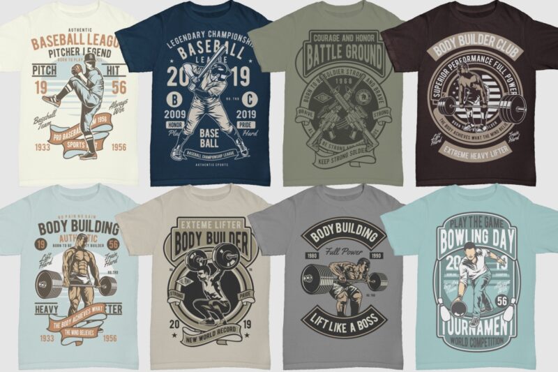 850 Tshirt Designs Retro MEGA BUNDLE