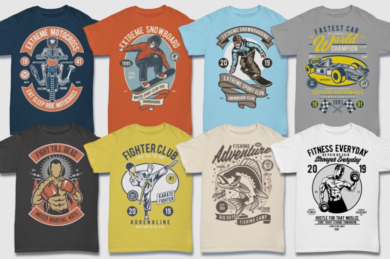 850 Tshirt Designs Retro MEGA BUNDLE