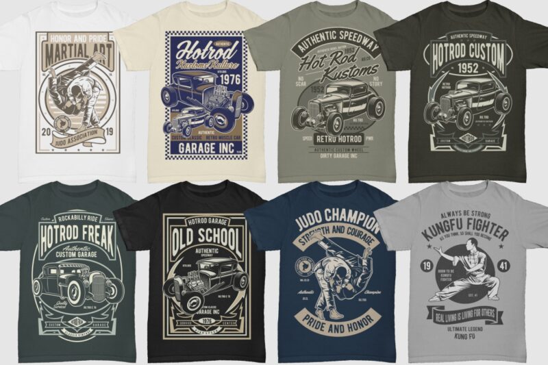 850 Tshirt Designs Retro MEGA BUNDLE