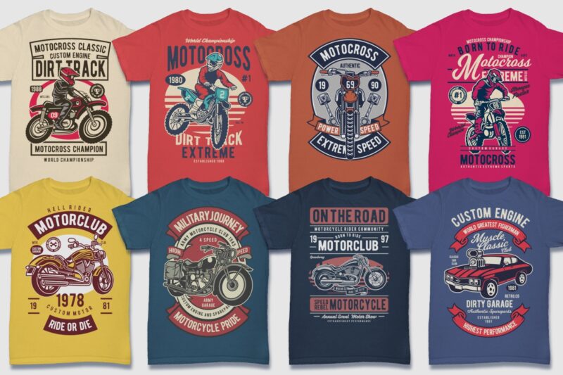 850 Tshirt Designs Retro MEGA BUNDLE