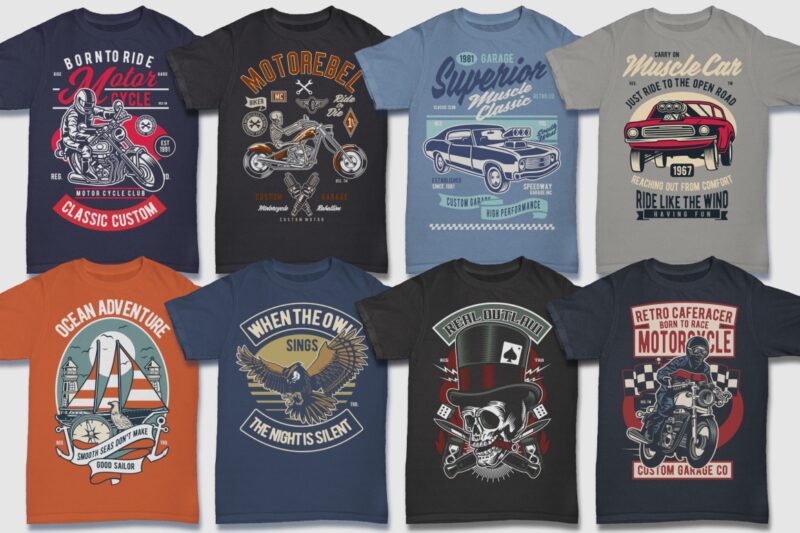 850 Tshirt Designs Retro MEGA BUNDLE