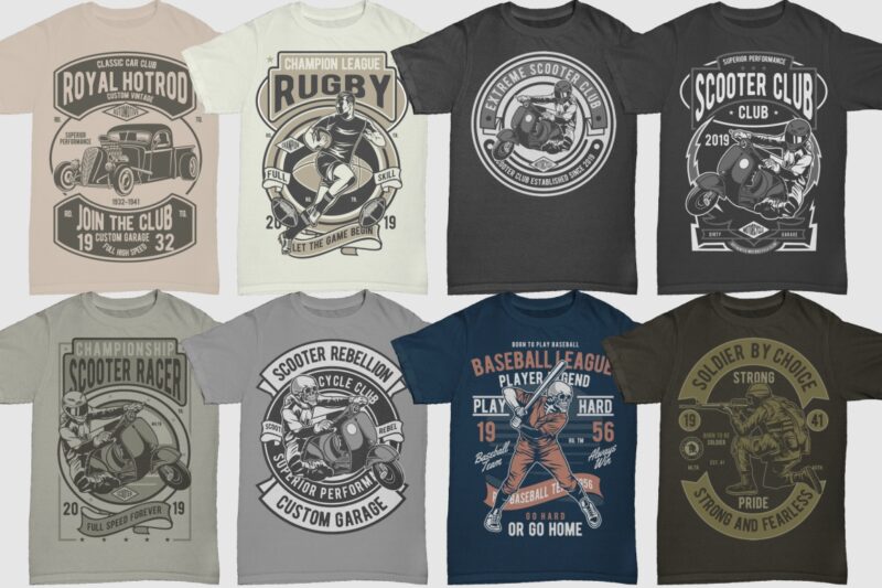 850 Tshirt Designs Retro MEGA BUNDLE