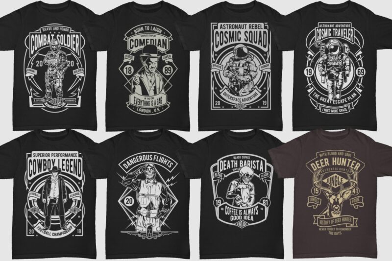 850 Tshirt Designs Retro MEGA BUNDLE