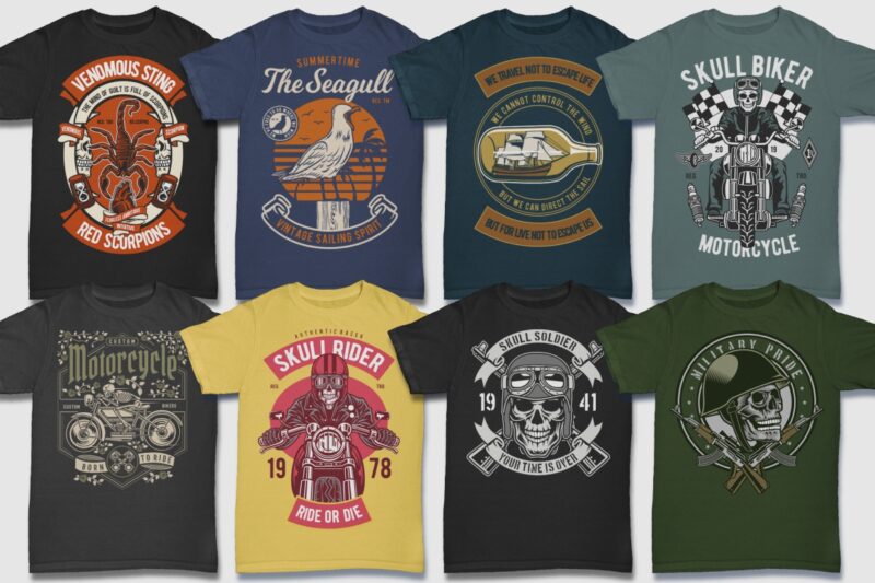 850 Tshirt Designs Retro MEGA BUNDLE