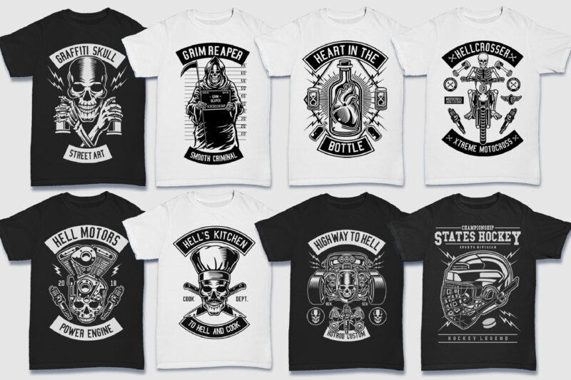 850 Tshirt Designs Retro MEGA BUNDLE