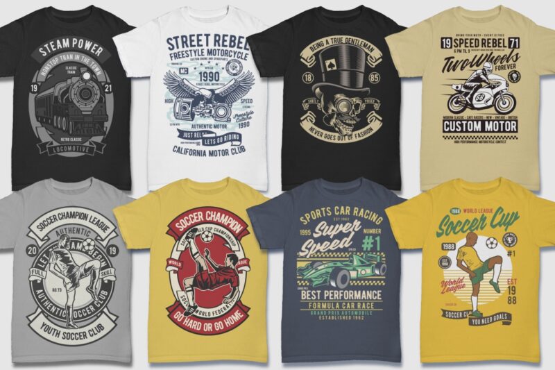 850 Tshirt Designs Retro MEGA BUNDLE