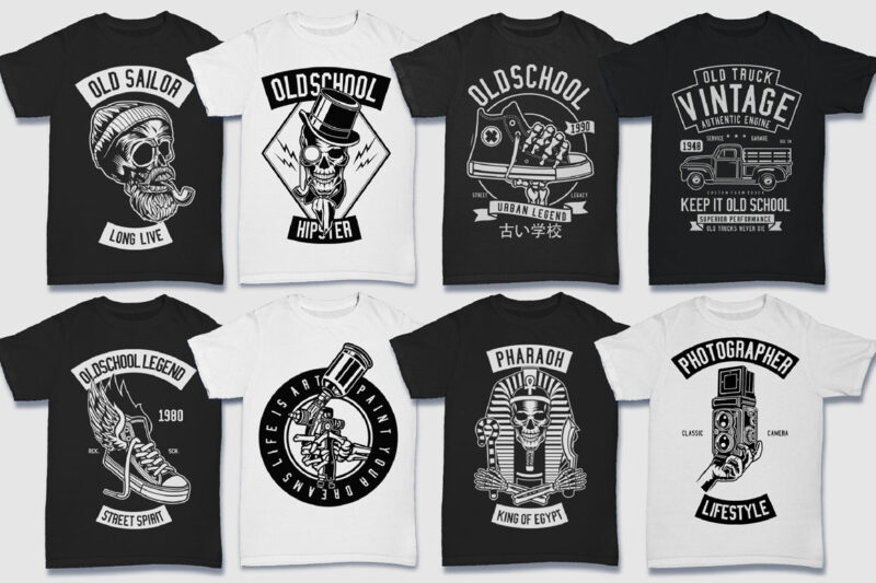 850 Tshirt Designs Retro MEGA BUNDLE