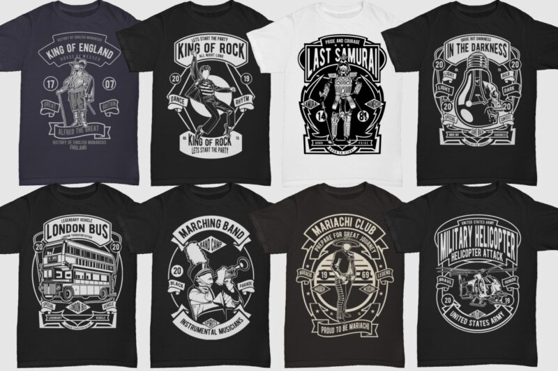 850 Tshirt Designs Retro MEGA BUNDLE