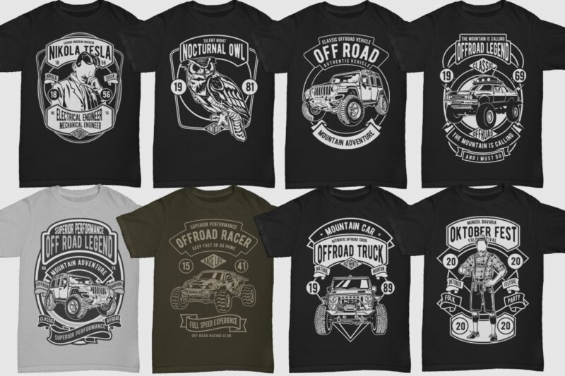 850 Tshirt Designs Retro MEGA BUNDLE