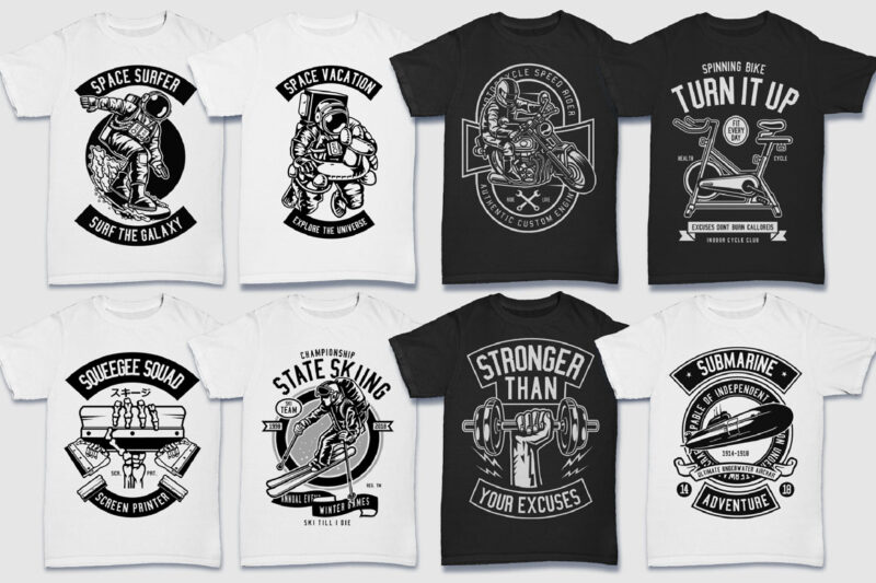 850 Tshirt Designs Retro MEGA BUNDLE