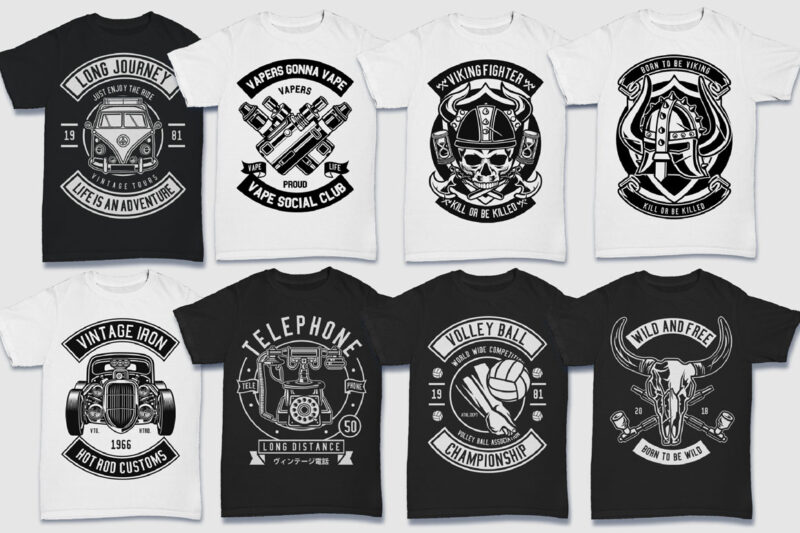 850 Tshirt Designs Retro MEGA BUNDLE