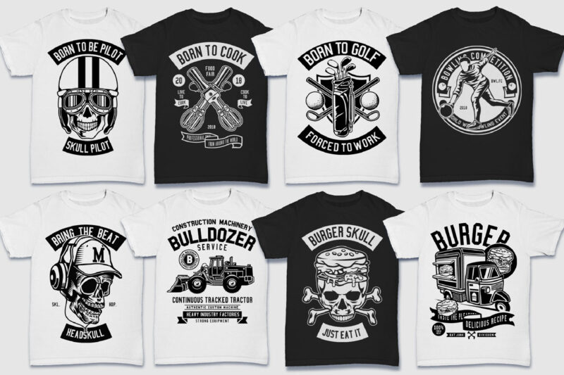 850 Tshirt Designs Retro MEGA BUNDLE