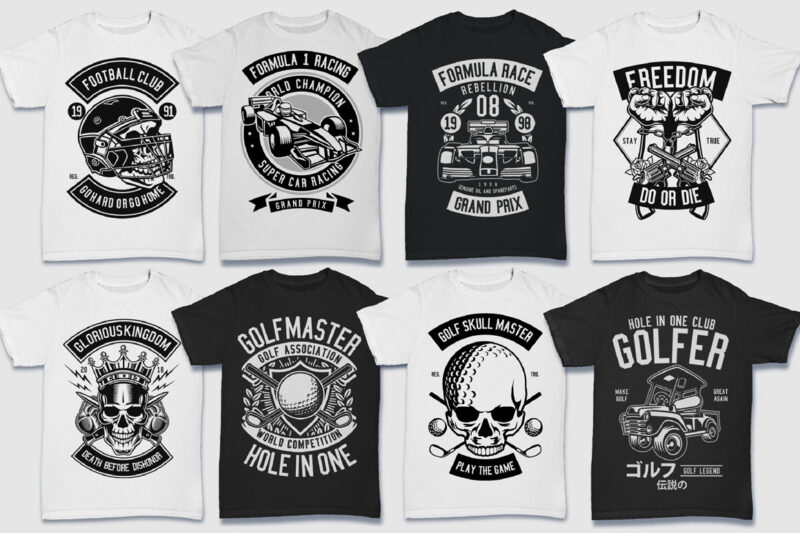 850 Tshirt Designs Retro MEGA BUNDLE