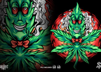 The Marijuana Leaf Cartoon Character t shirt designs for sale