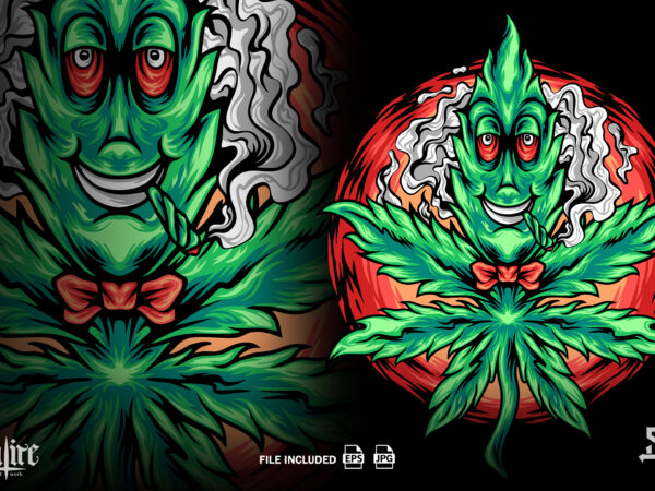 The marijuana leaf cartoon character t shirt designs for sale
