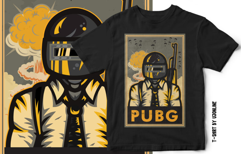PUBG GAME POSTER VECTOR T-SHIRT DESIGN FOR SALE - Buy t-shirt designs
