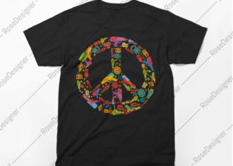 Peace Sign, toy guns, Spaceships, truth is out there, peace with aliens, Vector T-Shirt Design