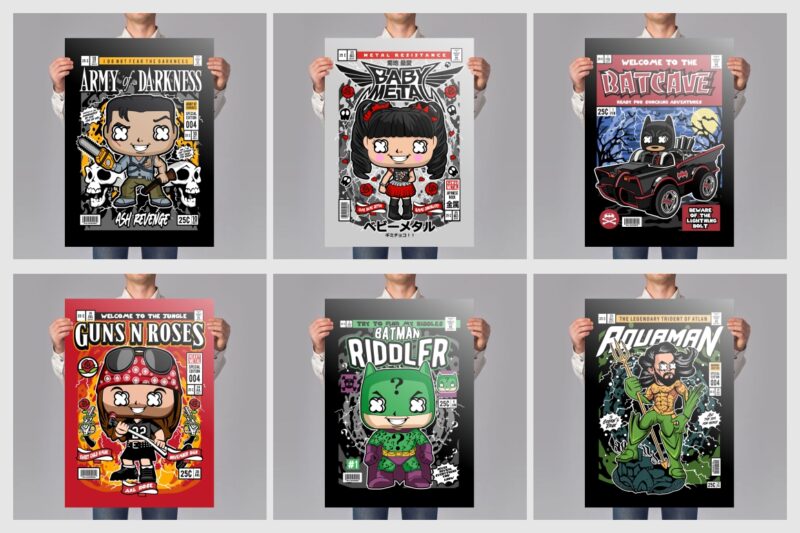t-shirt vector 125 Pop Culture Tshirt Designs Bundle #7