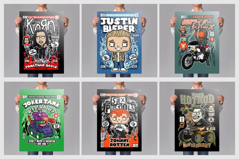 t-shirt vector 125 Pop Culture Tshirt Designs Bundle #7