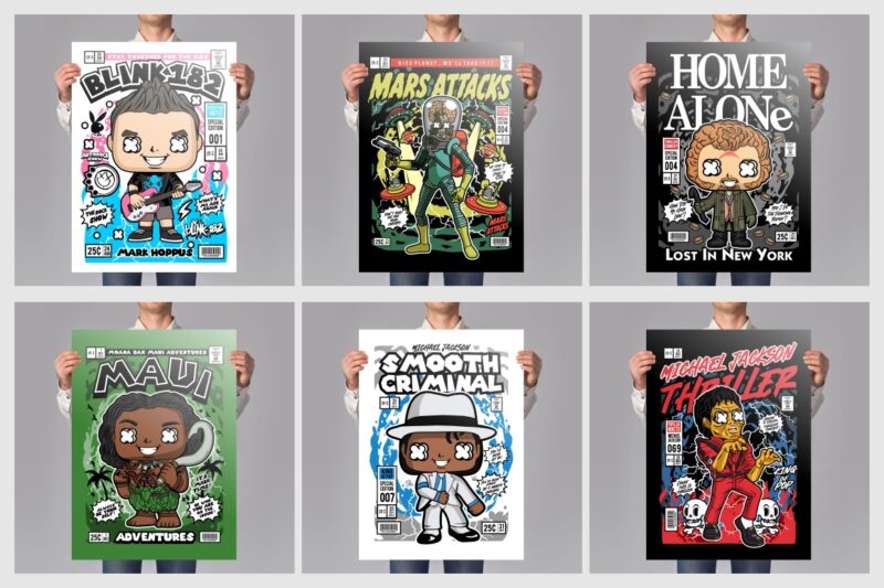 t-shirt vector 125 Pop Culture Tshirt Designs Bundle #7
