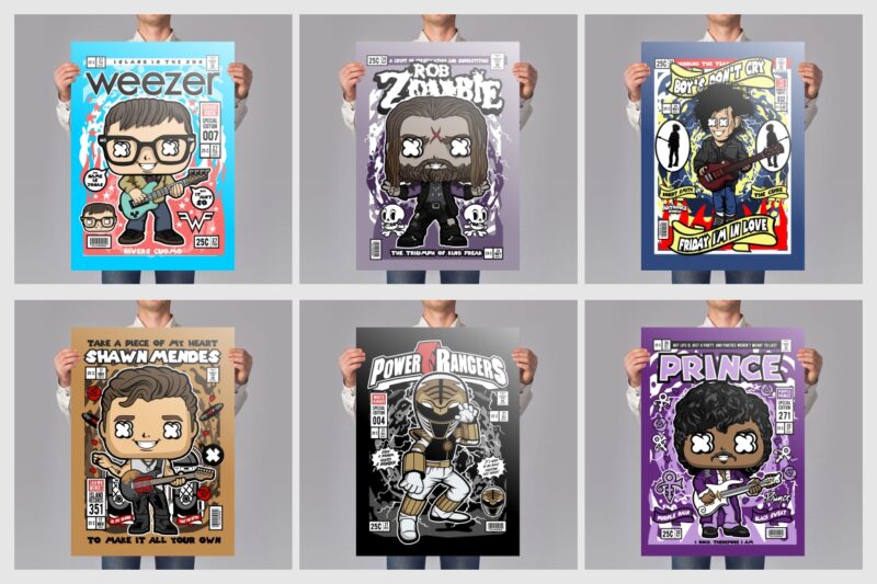 t-shirt vector 125 Pop Culture Tshirt Designs Bundle #7
