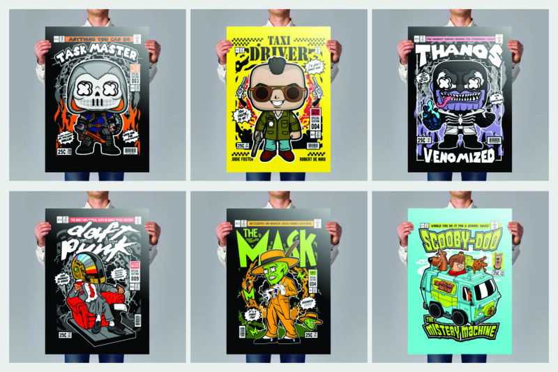 t-shirt vector 125 Pop Culture Tshirt Designs Bundle #7