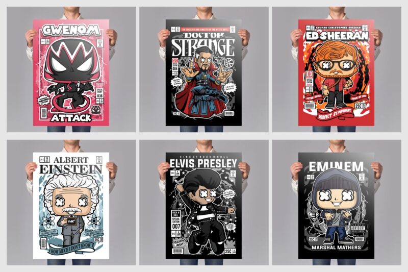 t-shirt vector 125 Pop Culture Tshirt Designs Bundle #7