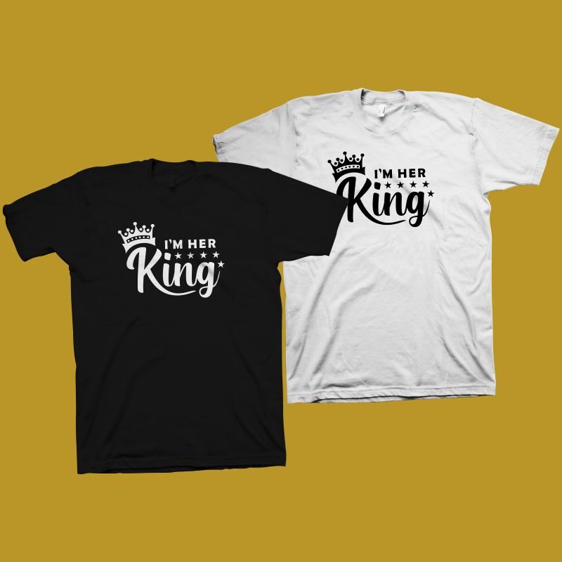I'm Her King vector illustration, cute calligraphy for father's day or other, King t shirt design,King shirt design,King svg, cute quote for couple t shirt design,I'm Her King t shirt
