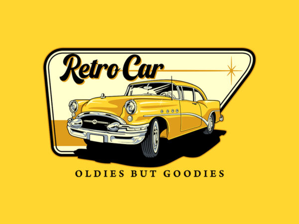 Retro car t shirt design online