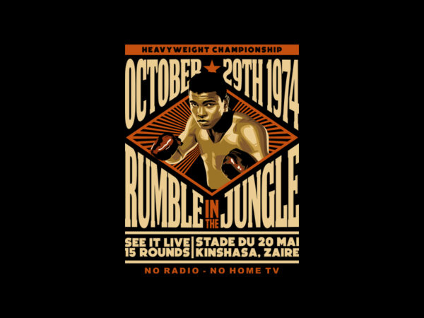 Rumble in the jungle t shirt design online